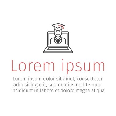 E-öğrenme konsepti tasarımı, vektör çizimi. Çevrimiçi eğitim