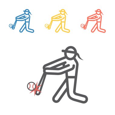 Softball çizgisi simgesi. Web grafikleri için vektör spor işaretleri.