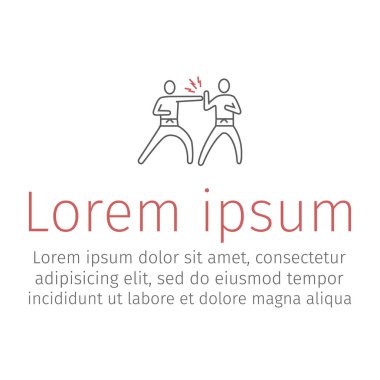karate vuruşu ve web grafikleri için savunma vektörü işareti.