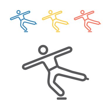Artistik patinaj çizgisi ikonu. Web grafikleri için vektör işaretleri.