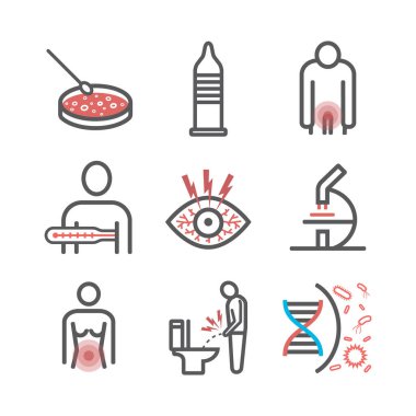 Klamidya enfeksiyonu ikonu. Web grafikleri için vektör işaretleri.