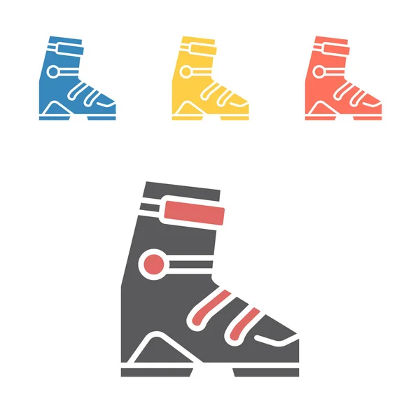 Ski Sports Boot Icons Vector Signs Web Graphics — Stock Vector