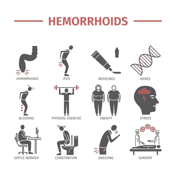 치질의 아이콘인 Infographics 그래픽스를 — 스톡 벡터