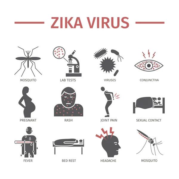 Zika Virus Icon Infografías Signos Vectoriales Para Gráficos Web — Vector de stock