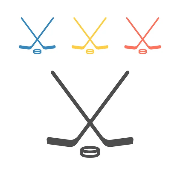 Hockey Stick Und Puck Linie Symbol Vektorzeichen Für Webgrafiken — Stockvektor
