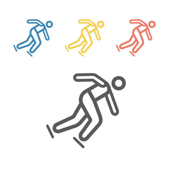 スピードスケートラインのアイコン 冬の試合だ Webグラフィック用ベクトル記号 — ストックベクタ