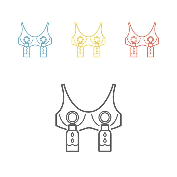 Web grafikleri için Eller Serbest Göğüs Pompalama Sütyen Vektörü işaretleri.