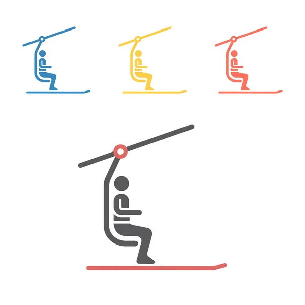 Skilift Symbol Vektorzeichen Für Webgrafiken — Stockvektor