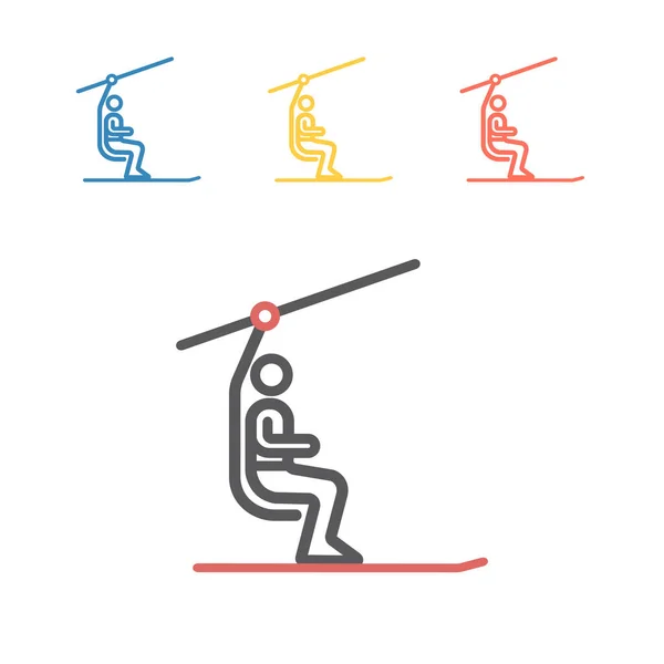 Ski Lift Line图标 用于网络图形学的矢量符号 — 图库矢量图片