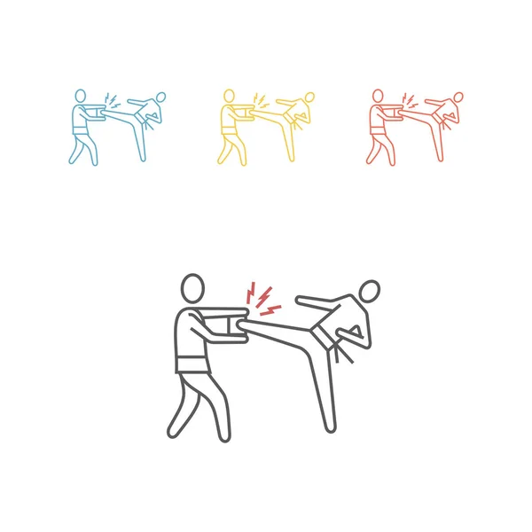 Karate çizgisi simgesi. Son dakika, dövüş sanatları. Web grafikleri için vektör işareti.