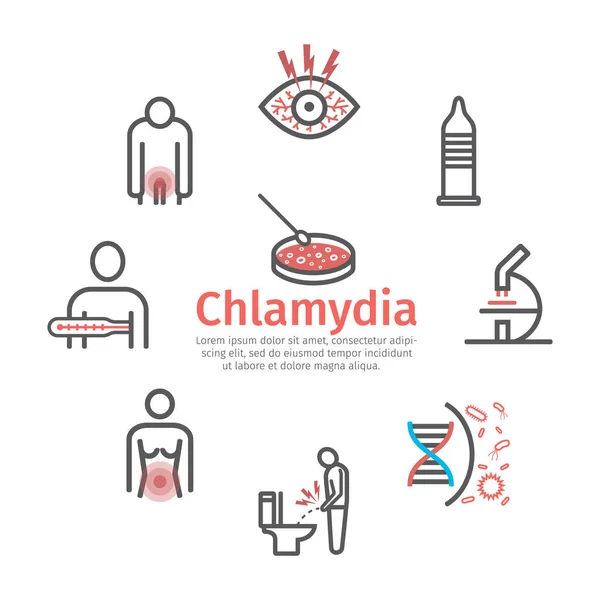 Icono Infección Por Clamidia Signos Vectoriales Para Gráficos Web — Vector de stock