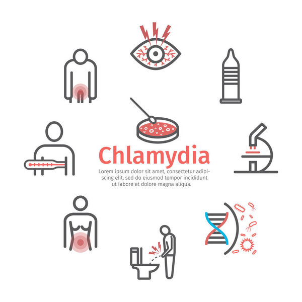 Chlamydia infection icon. Vector signs for web graphics.