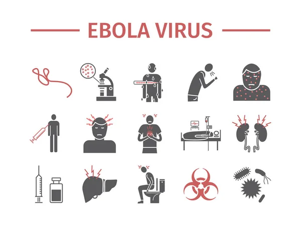 Ebola Virus Disease Infographics Vector Signs Web Graphics — Stock Vector