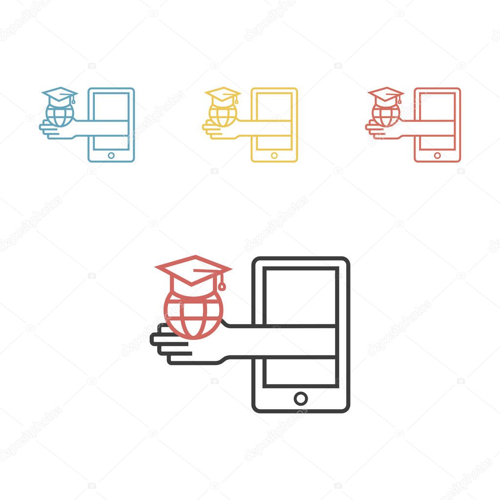 E-learning concept design, vector illustration. Online education