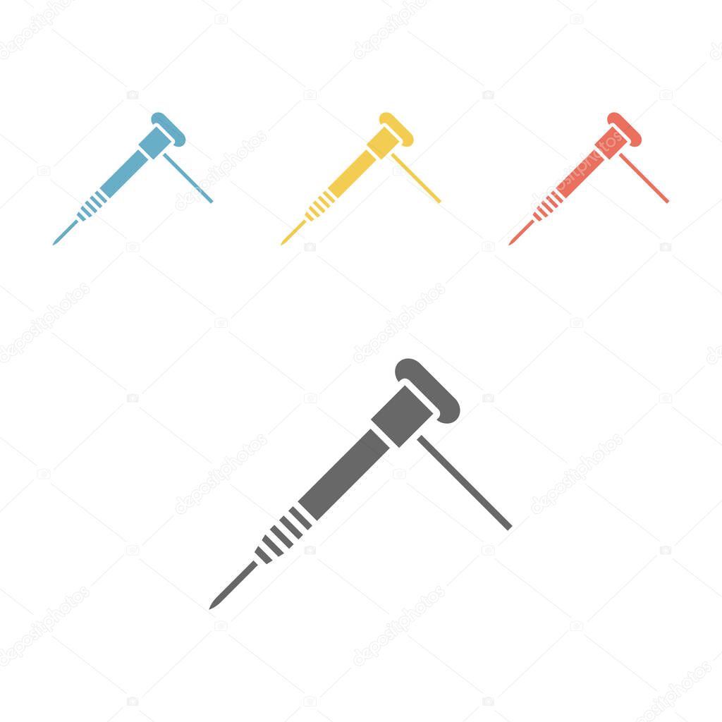 Simple jackhammer icon. Vector signs for web graphics