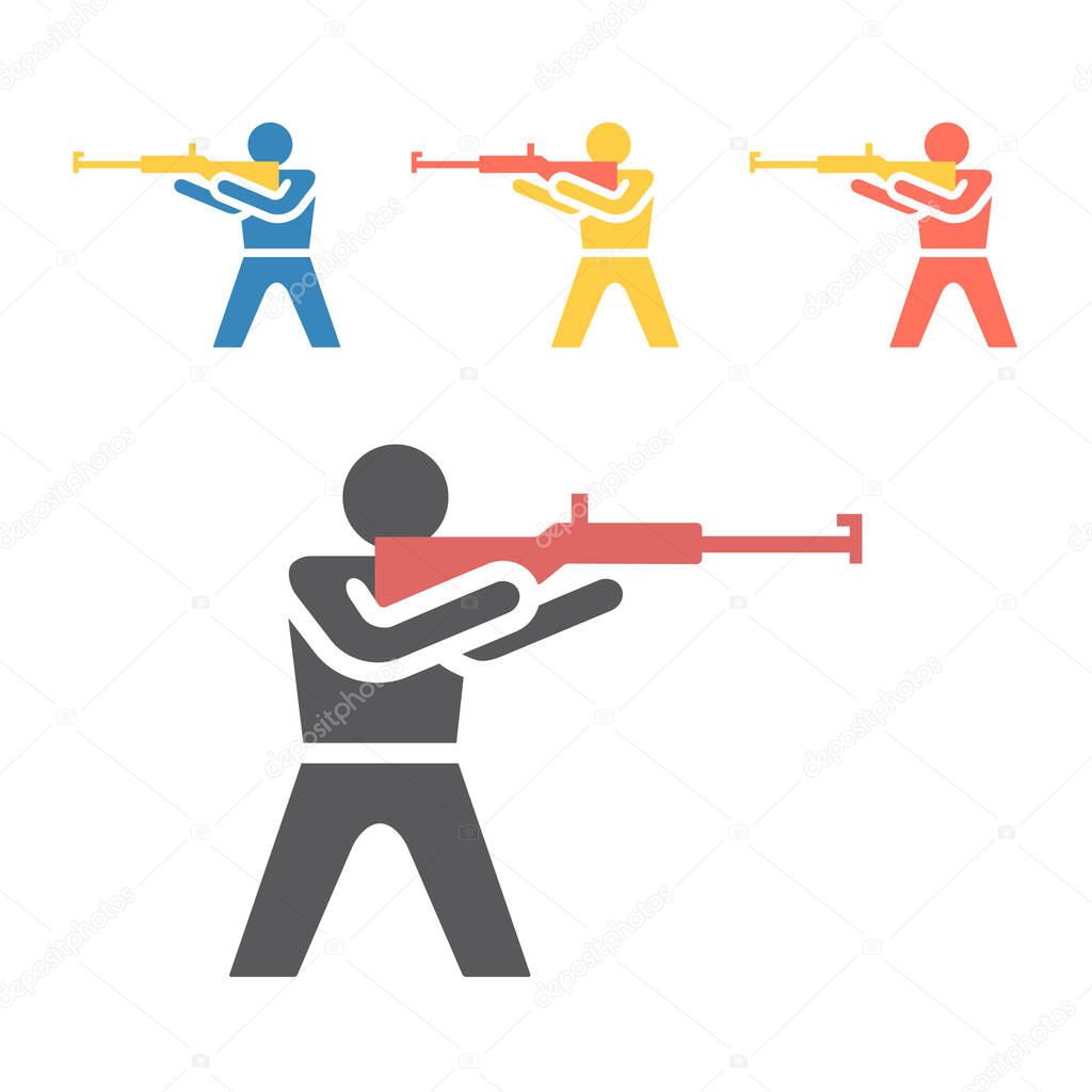 Biathlon icon. Winter game. Vector signs for web graphics.