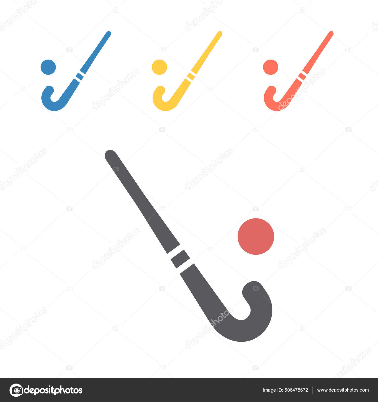 Hockey Stick And Ball Illustration Stock Illustration - Download