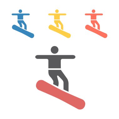 Snowboardcu simgesi. Web grafikleri için vektör işaretleri.