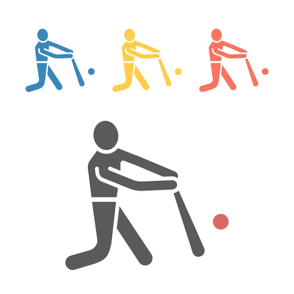 Icône Joueur Baseball Signes Sport Vectoriels Pour Les Graphiques Web — Image vectorielle