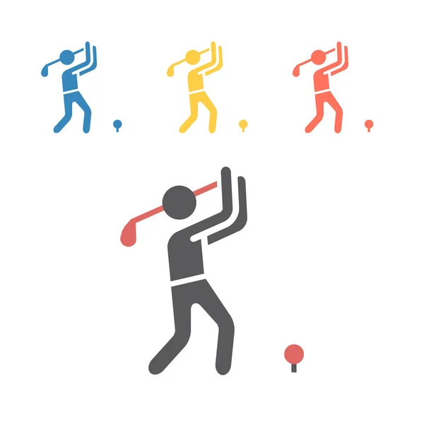 Icône Joueur Golf Signes Vectoriels Pour Les Graphiques Web — Image vectorielle