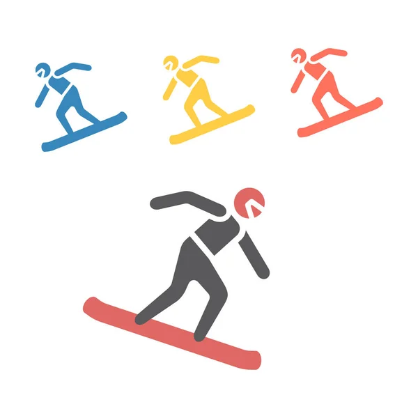 Snowboarder Icon Vector Signs Web Graphics — Stock Vector