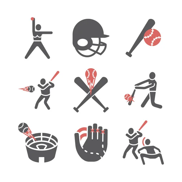 Iconos Softbol Señales Deportivas Vectoriales Para Gráficos Web — Archivo Imágenes Vectoriales