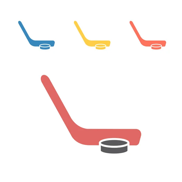 Hockeyschläger Und Puck Symbol Vektorzeichen Für Webgrafiken — Stockvektor