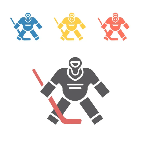 Eishockey Torwart Ikone Winterspiel Vektorzeichen Für Webgrafiken — Stockvektor