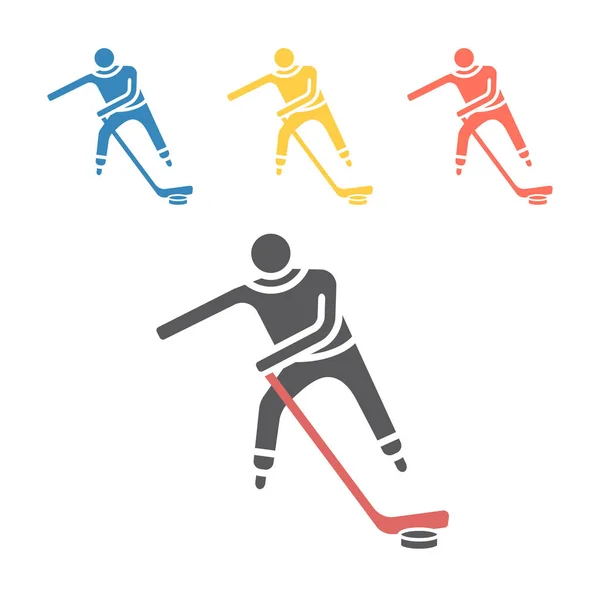 Hockey Player Icon Vector Signs Web Graphics — Stock Vector