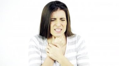 Soğuk hasta öksürük duygu kadın 4 k izole