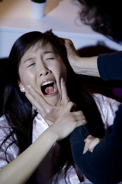 Asian woman screaming — Stock Photo, Image