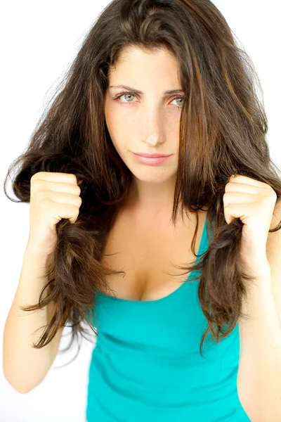 Mujer mostrando poder femenino —  Fotos de Stock