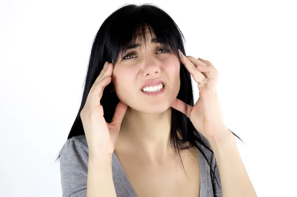 強い頭痛の種を持つ女性 — ストック写真