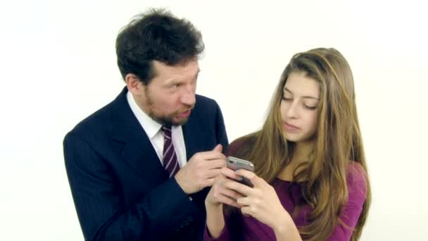 Father getting angry with daughter — Stock Video