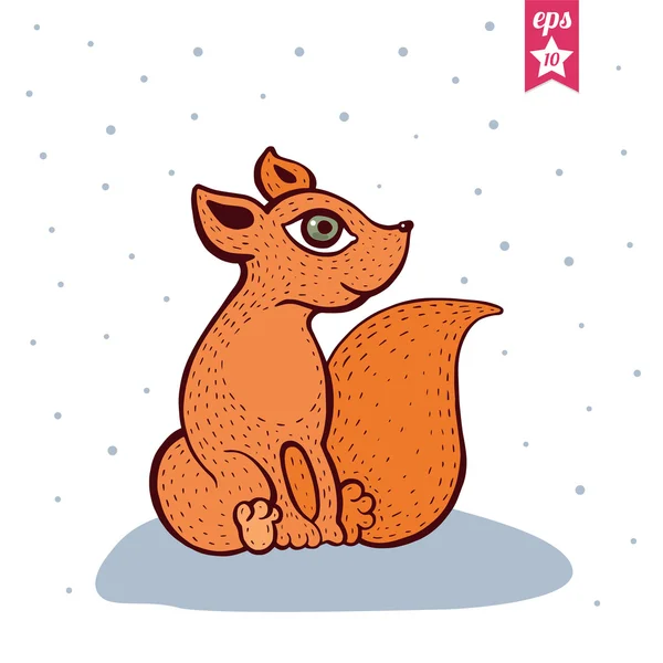 Cute red fox — Stock Vector