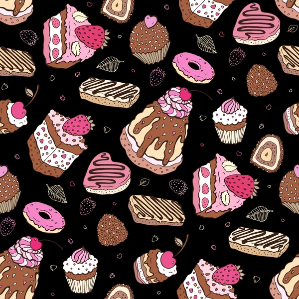 Modèle de cupcake sans couture — Image vectorielle