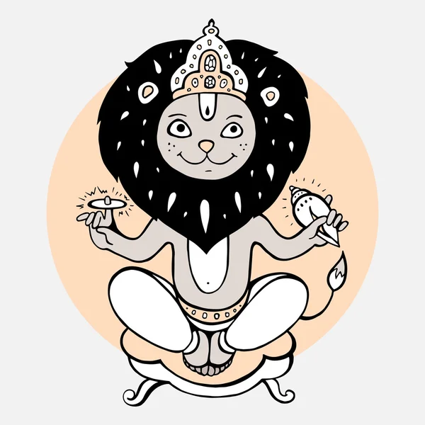 Hindoe-God Narasimha — Stockvector