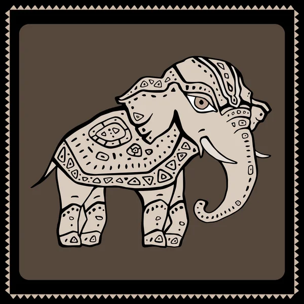 Elephant. Indian style — Stock Vector