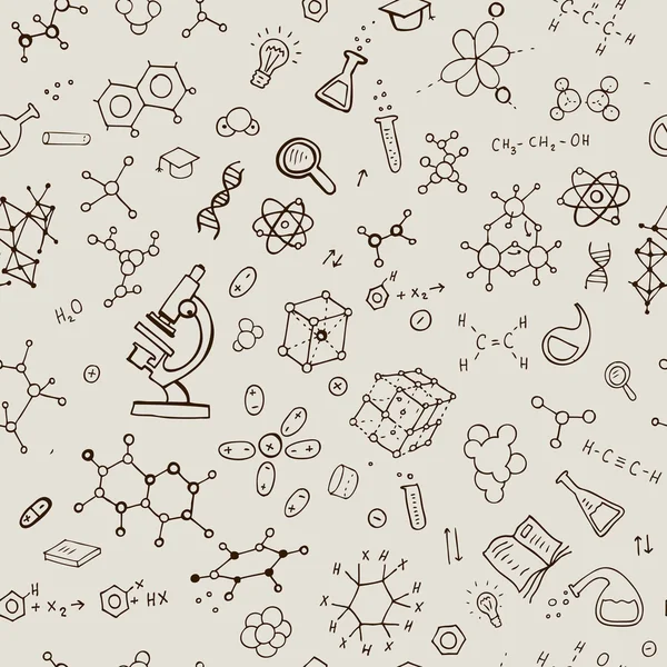 Fondo de química sin fisuras — Vector de stock