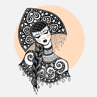 Rus geleneksel güzellik kız