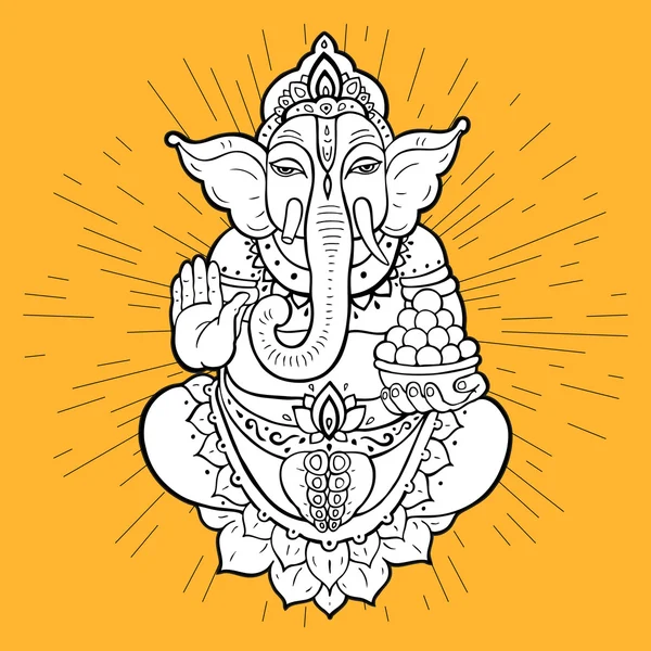 Dios hindú Ganesha — Vector de stock