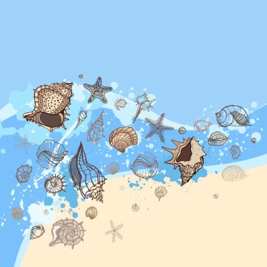 Deniz kum arka plan ile.