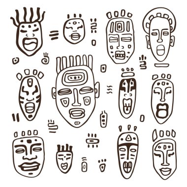 Bir grup Afrika maskesi.