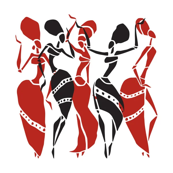 Belle silhouette de danseurs — Image vectorielle