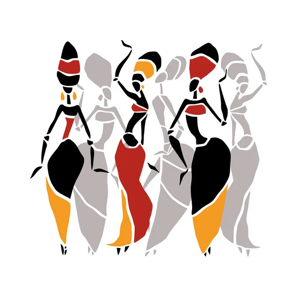 Belle silhouette de danseurs — Image vectorielle