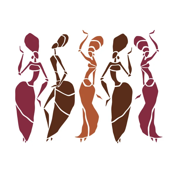 Belle silhouette de danseurs — Image vectorielle