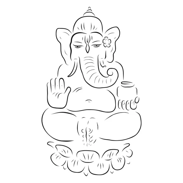 ヒンドゥー教の神ガネーシャ — ストックベクタ