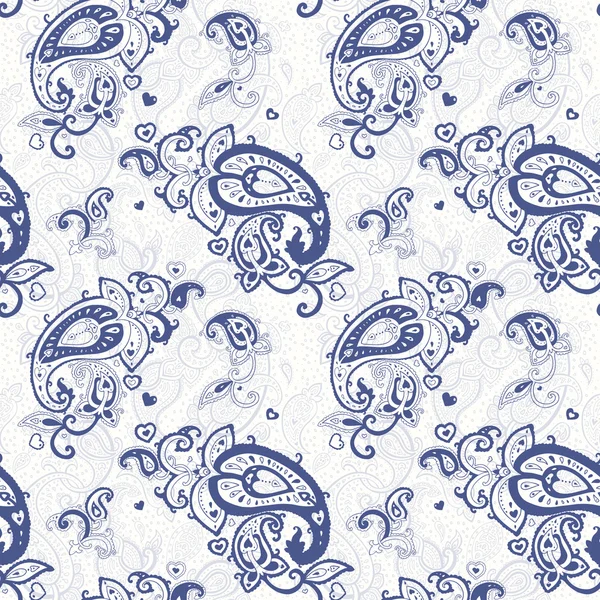 Paisley Disegnato a mano modello senza cuciture . — Vettoriale Stock