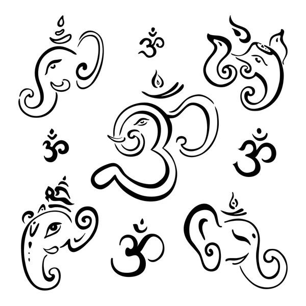 Ganesha Hand drawn illustration. — Stock Vector