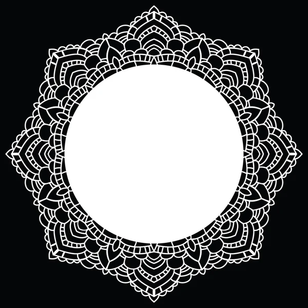 Patrón de encaje redondo. Mandala. Ilustración vectorial . — Archivo Imágenes Vectoriales